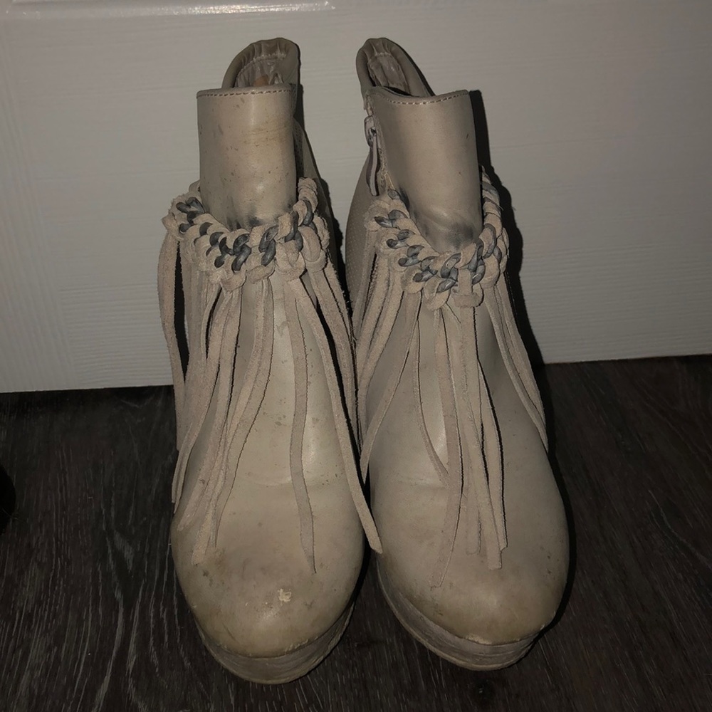 Fringe booties